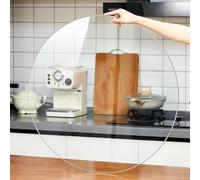 Générique Plateau De Table Rond en Verre Trempé, Plaque en Verre De Sécurité Trempé, Dessus De Table De Rechange Transparente Vitre pour Cuisine Restaurants(750mm(30in))