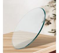 Générique Plateau De Table Rond en Verre Trempé pour Dessus À Manger/Patio, Ø 28cm~100cm Plaque en Verre de sécurité Transparent Incassable(90cm/35.4in)