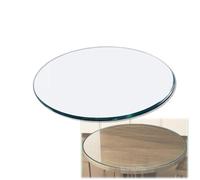 Générique Plateau de Table Rond en Verre Trempé Transparent, Dessus de Table Ronde pour Tables À Manger/Jardin/Basse, Facile À Nettoyer(58cm/22.8in)