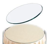 Générique Plateau De Table Rond en Verre Trempé, Transparent Polyvalent pour Remplacement De Table, Dessus De Verre Protection pour Tables De Restaurant(35CM(13.8IN))