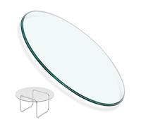 Générique Plateau De Table Rond en Verre Trempé, Verre De Remplacement pour Table Basse, Dessus De Tables Vitre Plaque pour Cuisine Et Salle À Manger(680mm(27in))