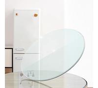 Générique Plateau de Table Rond en Verre, Vitre trempé 28-98cm, Plaque De Table à Manger Transparent, Facile à Nettoyer pour Salle à Manger/Café(90cm/35.4in)