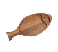 Générique Plateau Décoratif en Bois Marron de Poisson Rustique, Assiette à Poisson pour Fêtes et Rassemblements Festifs, Plateau de Service Original