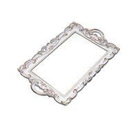 Générique Plateau Décoratif Plateau Miroir Plateau à Bijoux Plateau Porte-objets Conception Vintage En Verre Transmission Lumineuse Élevée Adapté à Rangement