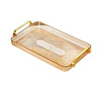 Générique Plateau Décoratif Rectangulaire avec Poignées, Plateau de Service Ottoman, Plateau de Rangement Multifonction En Polypropylène, Idéal pour La Cuisine, jaune