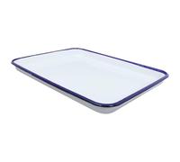 Générique Plateau Émail Blanc Rectangulaire Plateau de Présentation Décoratif et Polyvalent pour Cuisine et Buffet