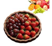 Générique Plateau En Bois | Présentoir De Service Rond - Plateau Décoratif Pour Table Basse,Pour Maison Salon Chambre Table À Manger Nourriture Fruits Café Thé