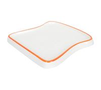 Générique Plateau et Compatible Micro-ondes Orange Repas en Céramique Forme Toast Bords Arrondis, Résistant Déformation pour Repas Quotidiens et Fêtes Personnelles