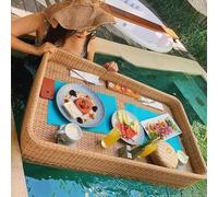 Générique Plateau Flottant pour Piscine - Assiette de Nourriture pour Jacuzzi, Petit Déjeuner et Bar de Piscine, Idéal pour Réunions en Plein Air