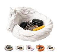Générique Plateau Fourre-tout En Forme De Cheval, Plat À Bibelots En Forme De Cheval Imprimé En 3D, Robuste Et Durable For Le Hall La Coiffeuse La Table De Chevet Et La Décoration(White Horse)