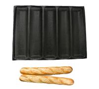 Générique Plateau moule de cuisson perforé antiadhésif, 5 cavités pour pain français et au levain, moule de cuisson pour croûte dorée croustillante