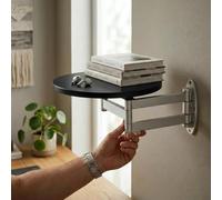 Générique Plateau Pliable Mural - 24-50cm Table Ronde Rétractable | Plateau De Lit Pliable pour Appartement, Chambre À Coucher, Camping-Car, Salle De Bain, Cuisine, Petits Espaces, Balcon, Entrée