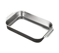 Générique Plateau Profond pour Poisson Plat de Cuisson Rectangulaire Acier Inoxydable Finitions Soignées Poignées Robustes Chauffage Homogène Convient pour Renc, C