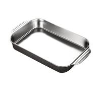 Générique Plateau Profond pour Poisson Plat de Cuisson Rectangulaire Acier Inoxydable Finitions Soignées Poignées Robustes Chauffage Homogène Convient pour Renc, D