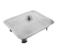 Générique Plateau Rectangulaire avec Couvercle Pratique et Antidérapant en Acier Inoxydable pour Buffet et Service en Restauration