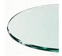Générique Plateau Rond Diamètre 48cm 60cm 80cm en Verre Trempé Transparent, Plateau Bureau Vitre, Plat Transparent, Dessus De Remplacement en Verre pour Tables(68cm/26.8in)
