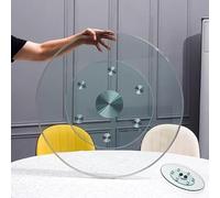 Générique Plateau Rotatif En Verre Trempé Rond Φ60/70/80/90/100/110/120cm Lazy Susan Plateau Tournant De Table Rotation 360° Assiette De Service(35in/90cm)