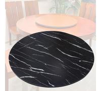 Générique Plateau tournant en Bois de 80 cm à 30 cm de diamètre, idéal pour Servir des Repas sur Table. Rotation Manuelle. Couleur : Noir Effet marbre.