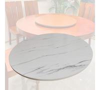 Générique Plateau tournant en Bois de 80 cm à 30 cm de diamètre, idéal pour Servir sur Une Table à Manger. Rotation Manuelle. Couleur : Blanc Effet marbre.