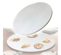Générique Plateau tournant Lazy Susan en Bois, Texture marbre, 70 cm (28 po), Blanc, pour Table de Cuisine ou Salle à Manger.