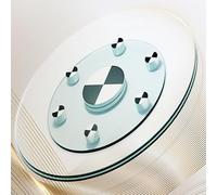 Générique Plateau Tournant Lazy Susan Grande, Plaque De Service Rotatif Rond 80cm 85cm 90cm 100cm, Plateau De Table À Manger En Verre Trempé Transparent(75cm/29.5in)