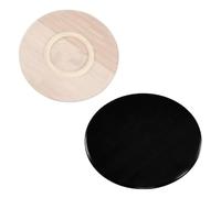 Générique Plateau Tournant Manuel en Bois 60/80/100cm Plateau De Service Rotatif Rond Lazy Susan Organisateur De Table Rotatif pour La Cuisine(Black,70cm(28in))