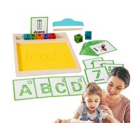Générique Plateaux à Sable pour Écrire des Lettres, Bac en Bois pour Tracer des Lettres, Outil d'apprentissage de l'Alphabet pour Maternelle École Maternelle Éducation Spécialisée