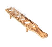 Générique Plateaux de Service pour Verres - Pagaie à Boissons en Bois avec 6 Verres à Shot - Plateau de Service pour Verre à Tequila pour Bar, Restaurant, fête, réunion de Famille