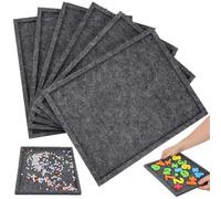 Générique Plateaux de Tri pour Puzzle en Feutrine Multifonctionnels, Lot de 6 Set de Set de Pièces, Format 30x24 Cm, Couleur Gris Foncé, Rangement Pratique pour Puzzles 1000 Pièces,