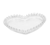 Générique Plateaux en Verre Forme Cœur 6.89x5.91x0.79 Pouces Assiette pour Biscuits Bonbons Capacité Adaptée Décoration Maison et Anniversaires