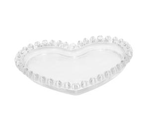 Générique Plateaux en Verre Forme Cœur 6.89x5.91x0.79 Pouces Assiette pour Biscuits Bonbons Capacité Adaptée Décoration Maison et Anniversaires
