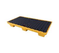 Générique Plateforme de rétention modulaire et empilable pour fûts d'huile, idéale pour Le Stockage de Produits Chimiques et d'huile. Elle est composée d'un bac en polyét