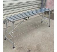Générique Plateforme d'échafaudage Pliable en Aluminium pour Usage Domestique, Hauteur réglable avec Pieds antidérapants, échelle de Chantier de 160 cm et Outils - Légère et Portable (Argent)