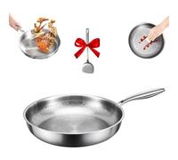 Générique Plateful Titanium Pan with Lid, 100% Pure Titaniu Pan for Cooking, Non-Stick titanium Hammered Pa s, Ultra-Durable & Scratch-Resistant, Perfect for Cooktops (11.81in,No Lid)