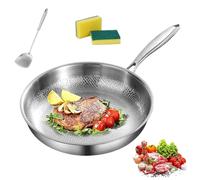 Générique Plateful Titanium Pan with Lid, 100% Pure Titanium Pan for Cooking, Non-Stick titanium Hammered Pans Pro, Multifunctional Ultra-Durable Frying Nonstick Pans (NO Cover,11.81in/30cm)