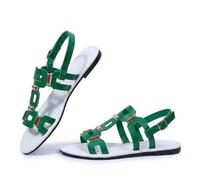 Générique Platform Sandals for Women 2026 Summer Casual Comfortable Slip On Slippers Slip On Arch Support Dressy Breathable Summer Shoes Comfortable Mid Heel Slides (White-Green,36)
