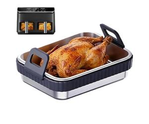 Générique Plats De Cuisson Air Fryer Pour Four | Grille Antiadhésive En Acier Inoxydable | Four Et Grille De Cuisson | Pour cuisson, friture, préparation de repas, maison, barbecue, restaurant