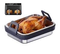 Générique Plats De Cuisson Air Fryer Pour Four,Grille Antiadhésive En Acier Inoxydable,Plat de cuisson en acier inoxydable - Pour cuisine maison, restaurant commercial, fêtes, réunions, vacances et