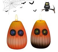 Générique Playful Owl Led Night Light Decor, Cute Pumpkin Owl Shaped Night Light, Halloween Glow Owls Led Nights Lights, for Bedroom, Living Room, Bar, Party (2PCS-A)