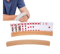 Générique Playing Holder - Wooden Hands Free Curved Storage Stand Set, Smooth Natural Finish Poker Organizer Rack, Stable Tabletop Support Accessory | Comfortable Holding Solution For Poker Canas