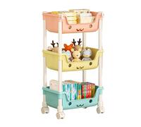 Générique Playroom Organization and Storage, Multi-Tier Kids Organizer with Wheels, Toy Storage Rack with Removable Bins for Nursery, Children's Room, Classroom, Toddler Play Space, Safe Structure