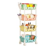 Générique Playroom Organization and Storage, Multi-Tier Rolling Rack, Removable Bin System, Child-Friendly Height, Smooth Gliding Wheels, Easy Sorting, Space Saver, Perfect for Nursery, Kids Room