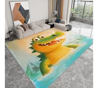Générique Pliable Tapis Dessin animé Crocodile Animal Modèle pour Salon 120 x 170cm, D'éveil Lavables avec Dos Antidérapant Tapis à Poils Courts pour Salle à Manger Bureau Filles Garçons
