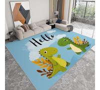 Générique Pliable Tapis Dessin animé Dinosaure Amusant pour Les Enfants Modèle pour Salon 140 x 200cm, D'éveil Lavables avec Dos Antidérapant Tapis à Poils Courts pour Bureau Filles Garçons