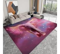 Générique Pliable Tapis Éléphant Animal Ciel étoilé de rêve Modèle pour Salon 80 x 150cm, D'éveil Lavables avec Dos Antidérapant Tapis à Poils Courts pour Salle à Manger Bureau Filles Garçons