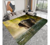 Générique Pliable Tapis Éléphant Animal Modèle pour Salon 140 x 200cm, D'éveil Lavables avec Dos Antidérapant Tapis à Poils Courts pour Salle à Manger Bureau Filles Garçons