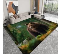 Générique Pliable Tapis Forêt Ours Forêt Mousse Modèle pour Salon 80 x 150cm, D'éveil Lavables avec Dos Antidérapant Tapis à Poils Courts pour Salle à Manger Bureau Filles Garçons