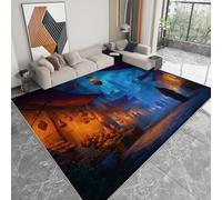 Générique Pliable Tapis Rue de la Ville Antique d'horreur Modèle pour Salon 80 x 150cm, D'éveil Lavables avec Dos Antidérapant Tapis à Poils Courts pour Salle à Manger Bureau Filles Garçons