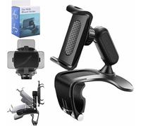 Générique Plixorahub Phone Holder, Unirexa Universal 360° Dashboard Phone Holder, Multifunctional Dashboard Clip-on Car Phones Holder, Fits 4”-7” Phones, for Rearview Mirror, Sun Visor (1Pcs)