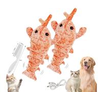 Générique Plothuge Dog Toys, Plot Huge Floppy Lobster Interactive Dog Toy, Wiggly Lobster, Jumping Moving Chew, USB Rechargeable, Safe and Durable (Orange*2)
